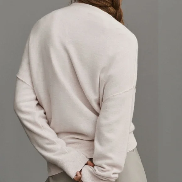 NWOT Pilcro Anthropologie Alani Light Pink Cashmere Sweater- XL - Picture 4 of 12